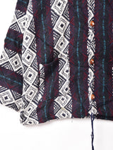 ウッドボタン 総柄 パーカー