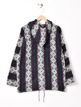 ウッドボタン 総柄 パーカー