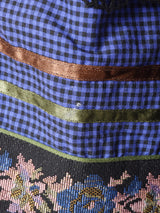 チェック テープ×レース フレアスカート