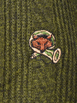 イタリア製 ワンポイント刺繍カーディガン