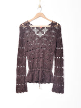 クロシェ長袖トップス