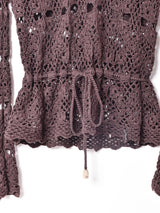 クロシェ長袖トップス