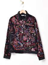 LauraAshley 総刺繍 ベロアジャケット