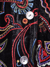 LauraAshley 総刺繍 ベロアジャケット