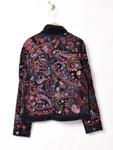 LauraAshley 総刺繍 ベロアジャケット