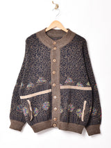 イタリア製 総柄 カーディガン
