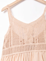 【3色展開】Meridian レースアップクロシェ キャミソールワンピース