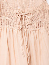 【3色展開】Meridian レースアップクロシェ キャミソールワンピース