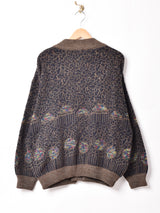 イタリア製 総柄 カーディガン