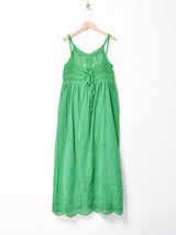 【3色展開】Meridian レースアップクロシェ キャミソールワンピース