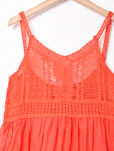 【3色展開】Meridian レースアップクロシェ キャミソールワンピース