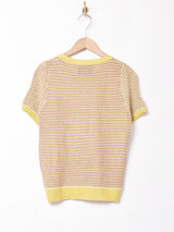 【3色展開】Meridian ボーダー×ドット サマーニットトップス