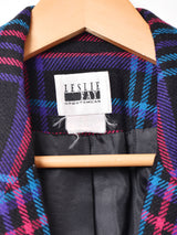 ウール混 チェック柄テーラード