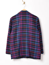 ウール混 チェック柄テーラード