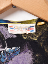 花柄 パフスリーブ 長袖ブラウス