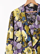 花柄 パフスリーブ 長袖ブラウス