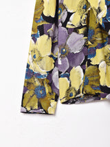 花柄 パフスリーブ 長袖ブラウス