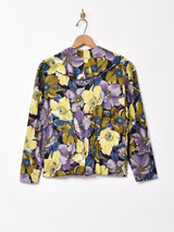 花柄 パフスリーブ 長袖ブラウス