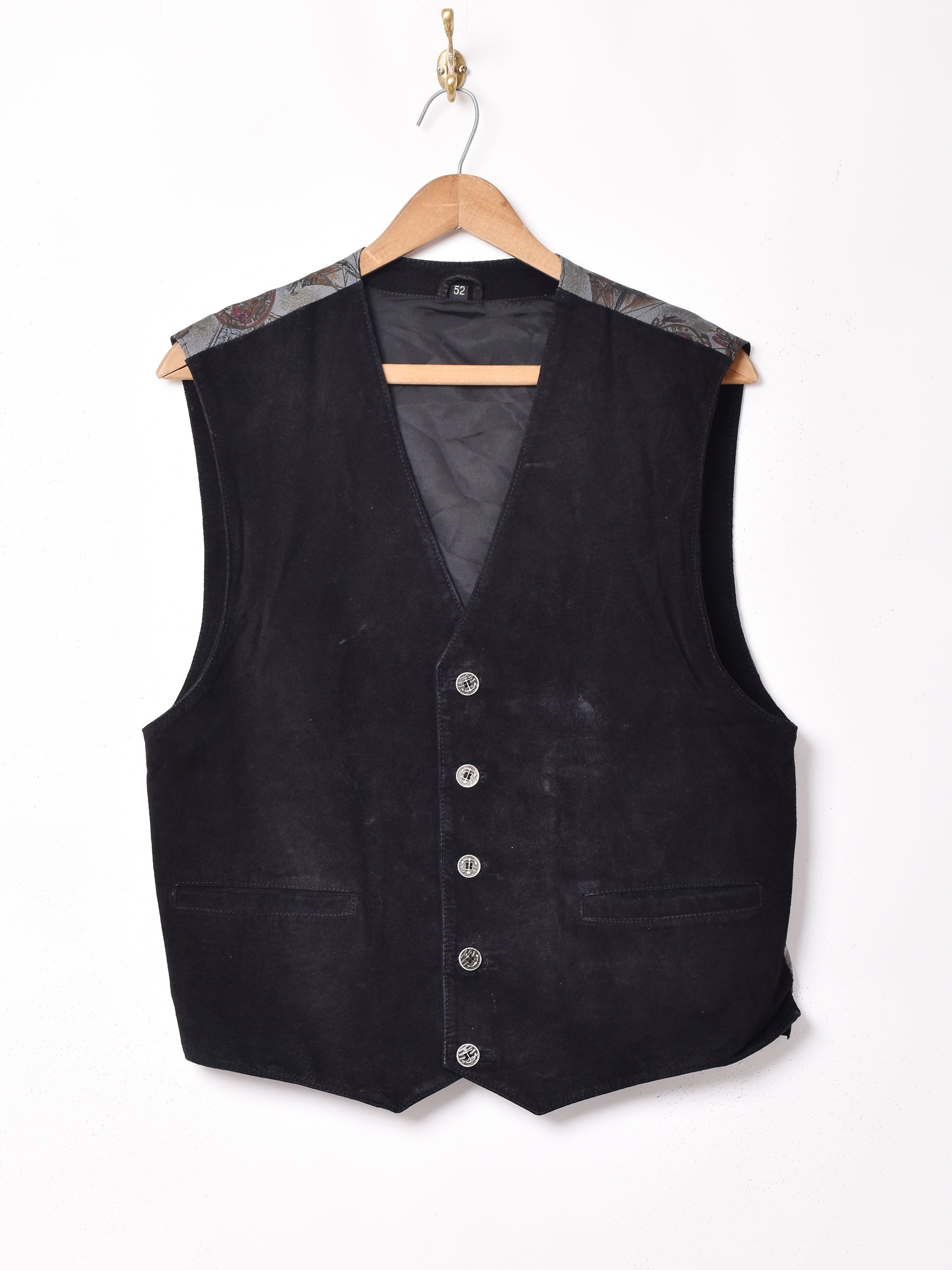 ヴィンテージ スエード ベスト 90s 90年代 茶色 ブラウン 刺繍