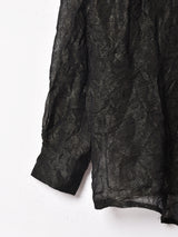 メタリック シースルー 長袖シャツ