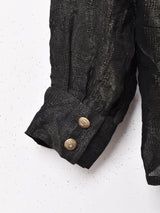 メタリック シースルー 長袖シャツ