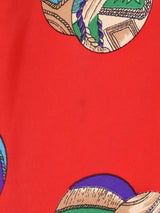 総柄 パフスリーブ 長袖シャツ