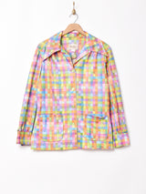 長袖チェックシャツ