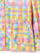 長袖チェックシャツ