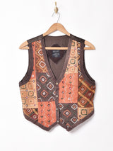 パッチワーク 刺繍スエードベスト