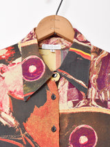 総柄 シースルー 長袖シャツ