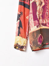 総柄 シースルー 長袖シャツ