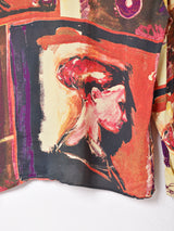 総柄 シースルー 長袖シャツ