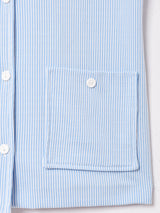 ポケット 半袖 開襟 ストライプシャツ