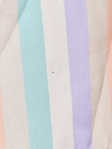 ストライプ ボウタイ 半袖ブラウス