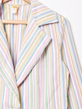 アメリカ製 パステルマルチカラー ストライプ テーラードジャケット