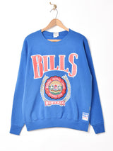 アメリカ製 Buffalo Bills パッチ付き プリントスウェットシャツ