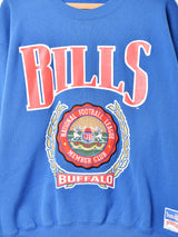 アメリカ製 Buffalo Bills パッチ付き プリントスウェットシャツ
