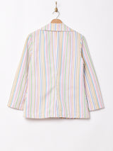 アメリカ製 パステルマルチカラー ストライプ テーラードジャケット