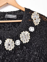 花装飾 テープヤーン フレンチスリーブセーター