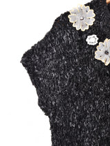 花装飾 テープヤーン フレンチスリーブセーター