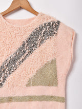 シャギー デザイン 半袖セーター