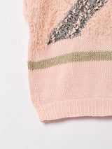 シャギー デザイン 半袖セーター