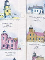 アメリカ製 灯台 総柄 フロントボタン スウェットシャツ