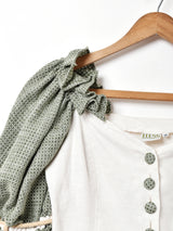 バックレースアップ リネンチロルトップス