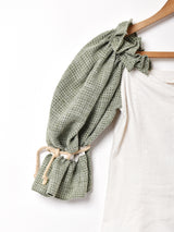 バックレースアップ リネンチロルトップス