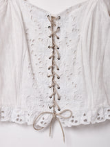 レースアップ カットワーク チロルトップス