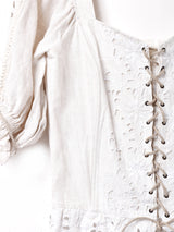 レースアップ カットワーク チロルトップス