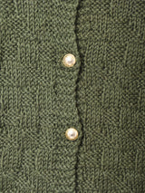 ラメ糸入り ゴールドボタンカーディガン