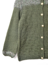 ラメ糸入り ゴールドボタンカーディガン