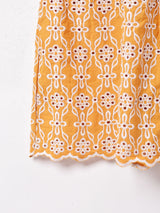 【2色展開】Meridian カットワーク刺繍 ティアードスカート